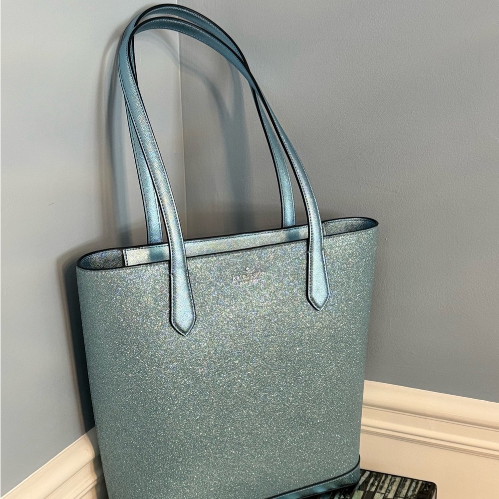 Kate Spade Blue Structured Tote Bag